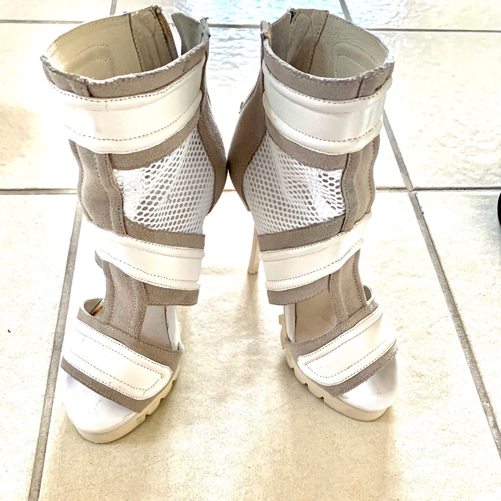Peep Toe Mesh Booties - image 2
